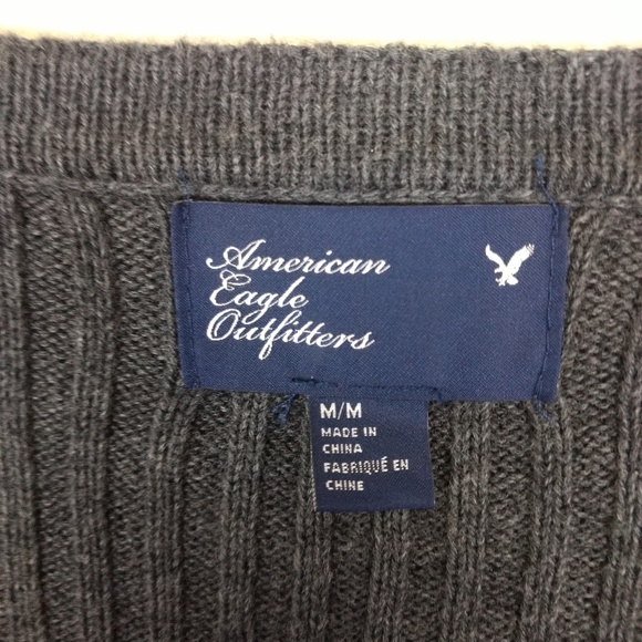 American Eagle Dark Gray Crew Neck Cardigan Medium - Picture 5 of 5